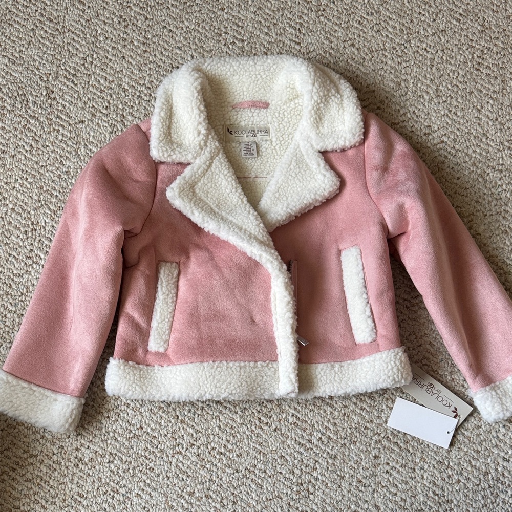 Cat & Jack Pink and Cream Kids Puffer Jacket